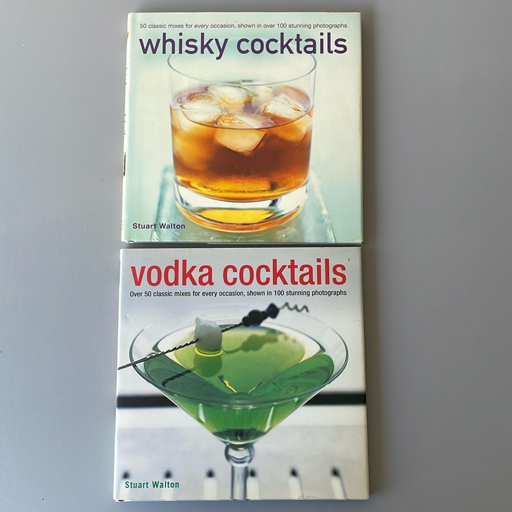 Book Whisky & Vodka Cocktails HC lot of 2 Home Bar Library